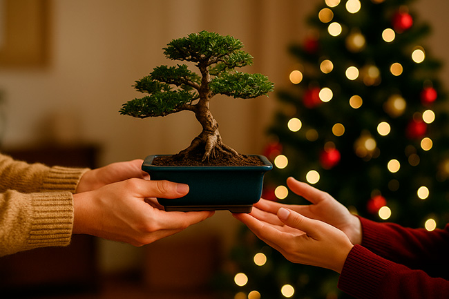 Regalar bonsái en Navidad