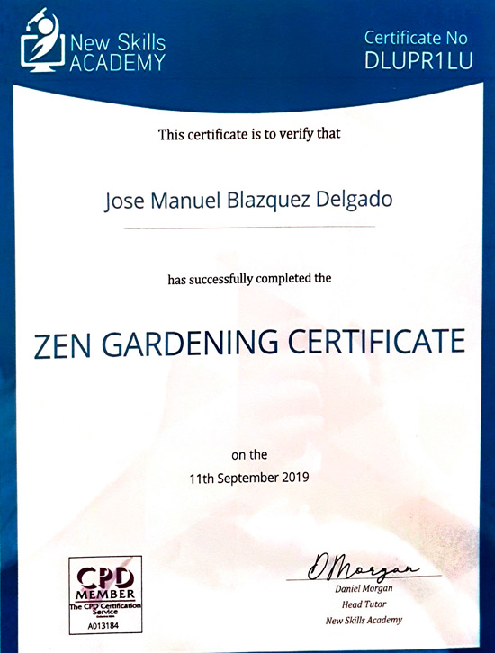 Certificado Jardines Japoneses Zen