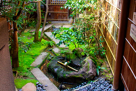Diseño jardín japonés estilo Tsubo-niwa o jardín de patio interior